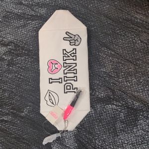 Vintage PINK cosmetic/makeup bag